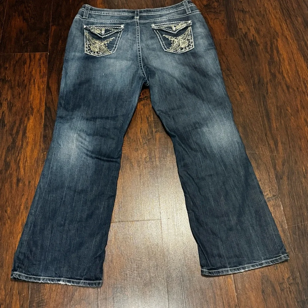 A.N.A A New Approach Classic Denim Women's Boot Cut Jeans Bejeweled Buttons 22W - Picture 8 of 16